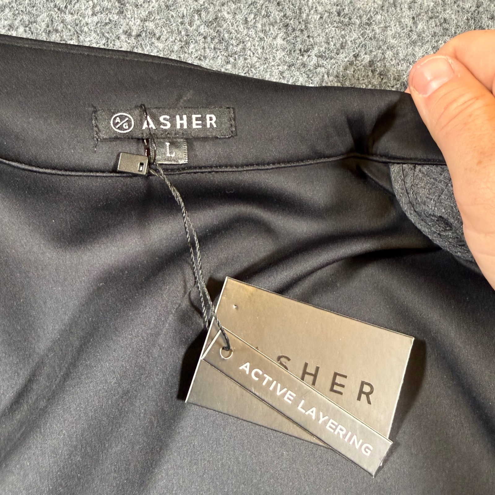 Asher Golf Tech Vest-Performance Men's Large Gray Black Lightweight New — image 7 of 8